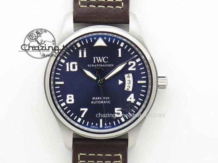 MIROTIME 0714 MoistureWicking Da Vinci IW356601 SS MKF 1:1 Best Edition Blue Dial On Black Leather Strap A 7233
